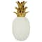 CosmoLiving by Cosmopolitan White Porcelain Modern Decorative Pineapple, 10" x 4" x 4"